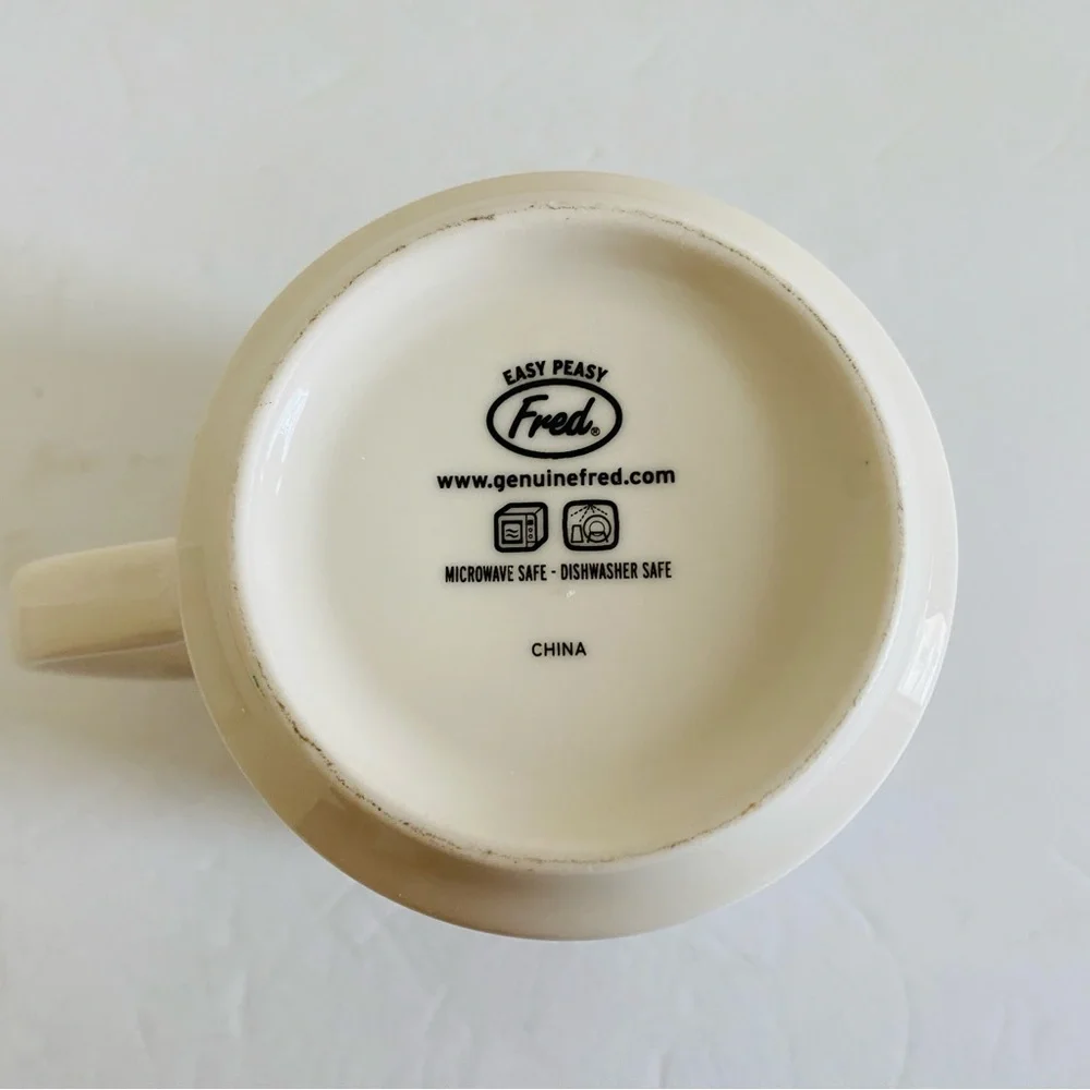 FRED MUG DONT HURRY BE HAPPY COFFEE TEA WHITE